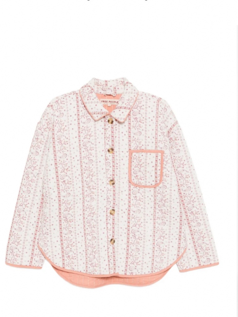 Free People Alexie Quilted Jacket in Ivory/Vera Stripe Combo Sz L NWT $198R - Picture 6 of 8